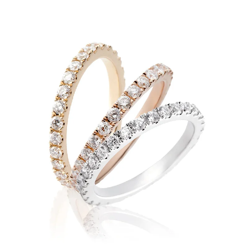 Customizable Gold Ring-Eternity Alliance 18K Gold, Rosegold or Whitegold Ring w. Diamonds