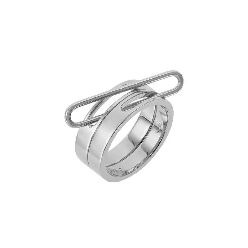 Silver Heart Ring-NEXUS Double Levitate Gold Plated Ring