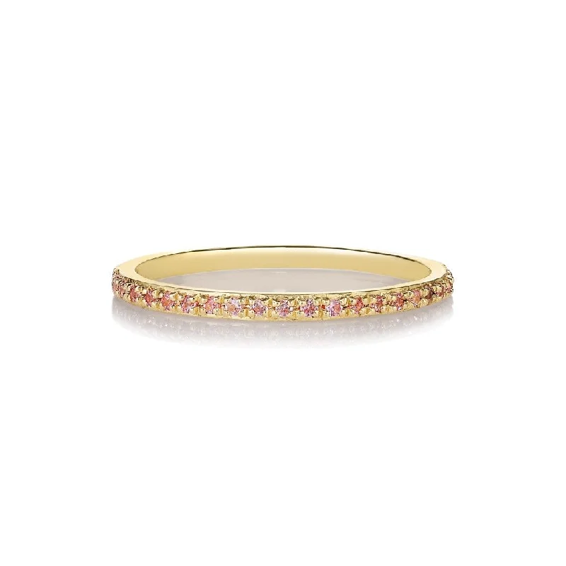 Luxury Diamond Engagement Ring-Sarah Lil Pure Baby Pink 14K Gold Ring w. Sapphires