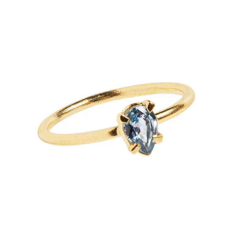 Personalized Birthstone Ring-Blue 18K Gold Ring w. Sapphire