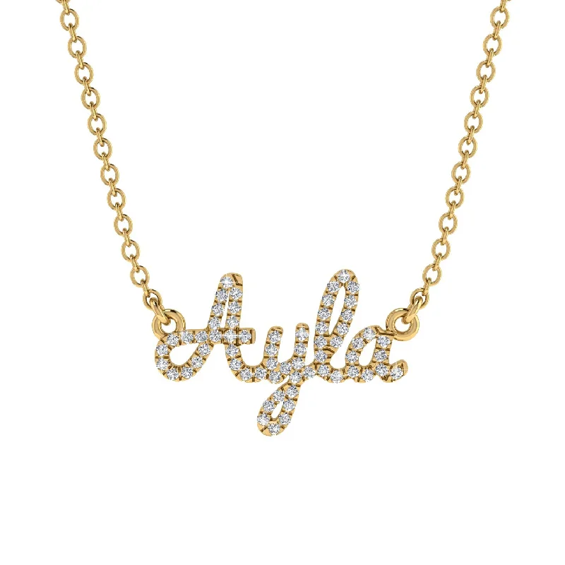 Crystal Bead Necklace-Diamond Gold Name Necklace - Ayla