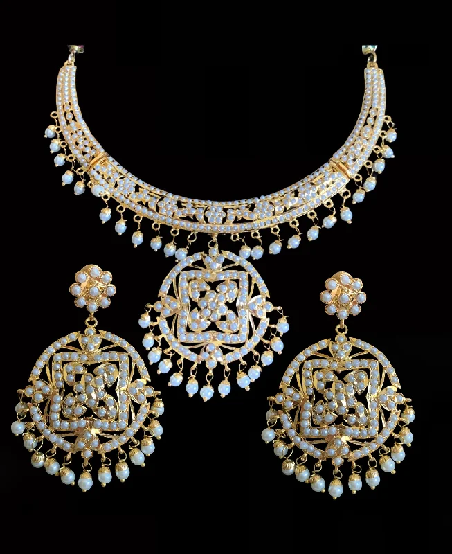 Unique Pendant Necklace-NS188 Ruchika  necklace set in pearls ( READY TO SHIP )