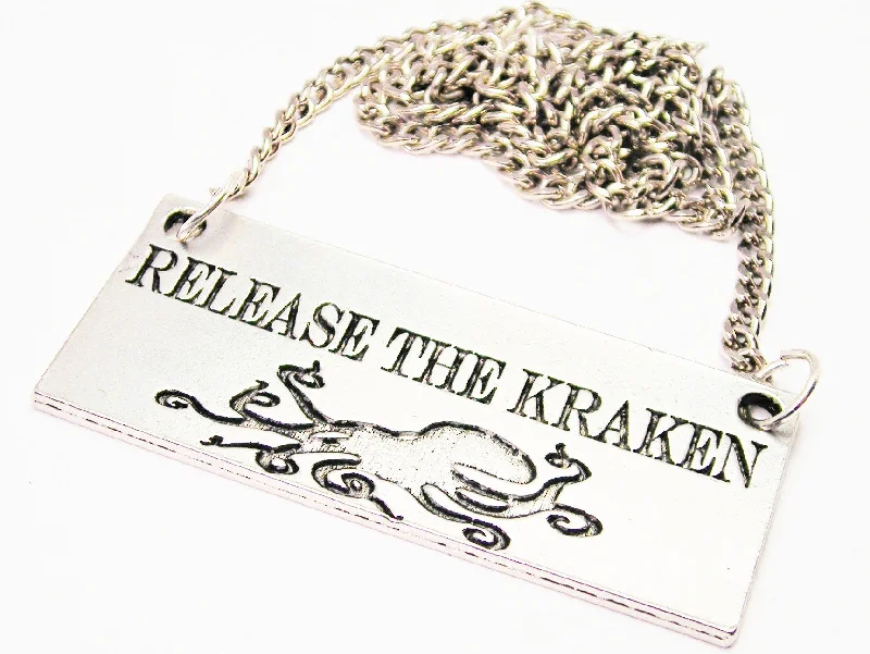 Vintage Silver Necklace-Release The Kraken Statement Platform Necklace