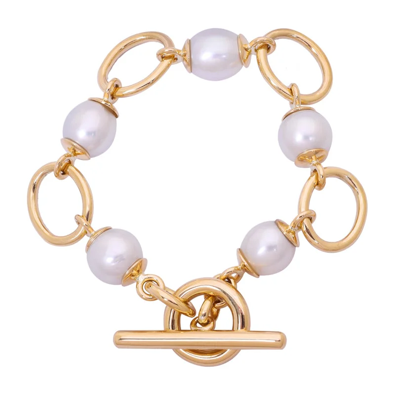 Modern Silver Bracelet-Toggle Bracelet- S.S. Pearl