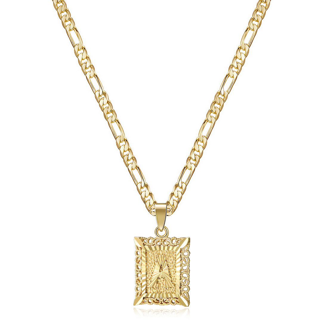 Unique Design Necklace-14k Gold Plated Initial Letter Pendant Necklace for Men Women