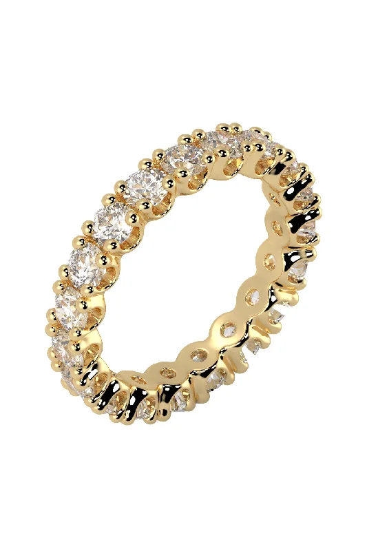 Luxury Wedding Ring-Eternity Band 0.10ct 18K Gold Ring w. Lab-Grown Diamonds