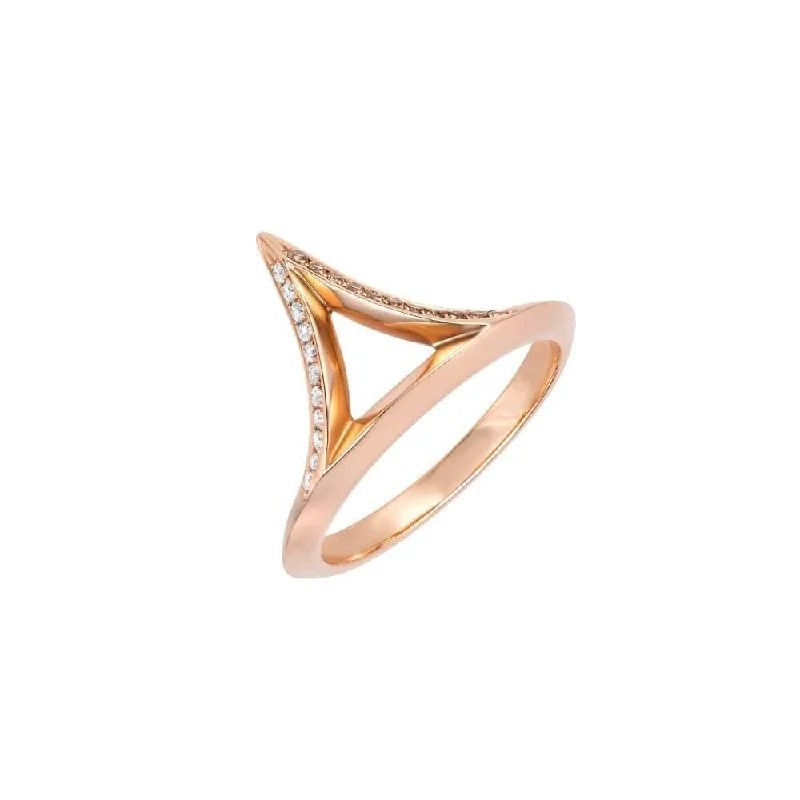 Custom Promise Ring for Women-ICON FINE Spire 18K Rosegold Ring w. Diamond