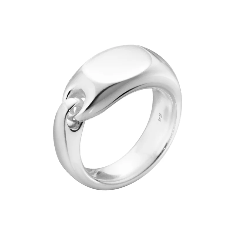 Personalized Ring with Initials-Reflect Silver Signet Ring