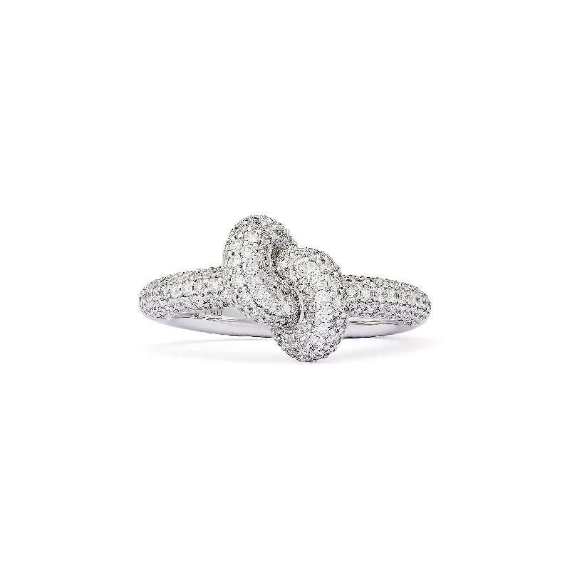 Custom Diamond Ring-Legacy Knot Small (Tight) 18K Whitegold Ring w. Diamonds