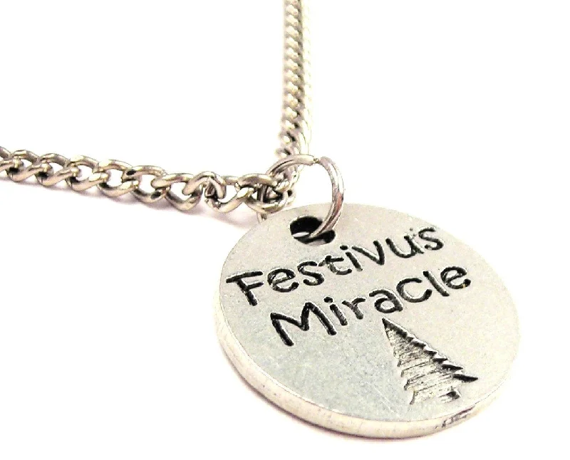 Fashion Jewelry Necklace-Festivus Miracle Single Charm Necklace