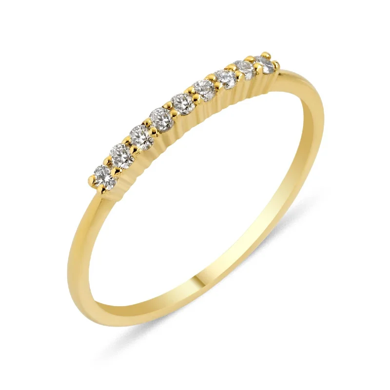 Diamond Eternity Ring-Lara Bar 18K Gold Ring w. Diamonds