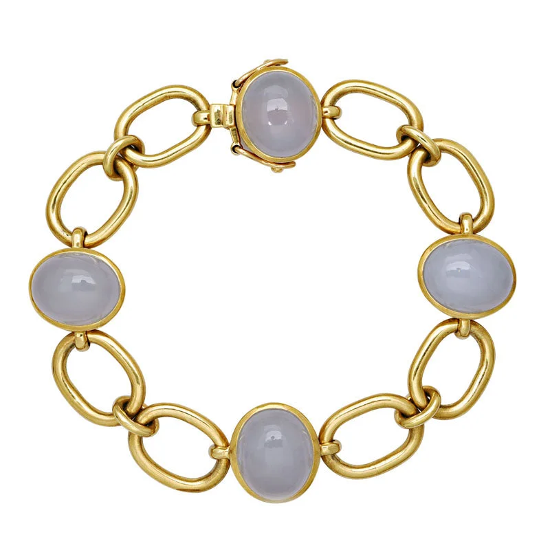 Silver Diamond Bracelet-Bracelet- Chalcedony (1236G)