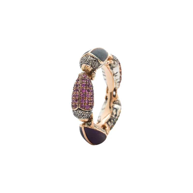 Women’s Gemstone Ring-Scarab Eternity 18K Rose Gold Ring