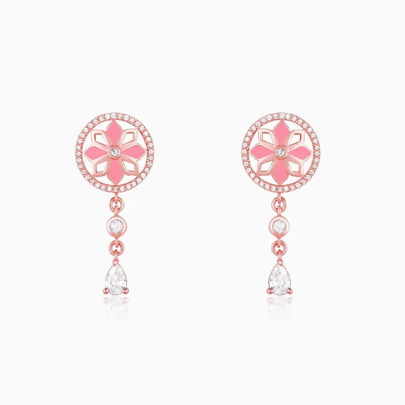 Large Pearl Earrings-Rose Gold Mughal Royalty Earrings