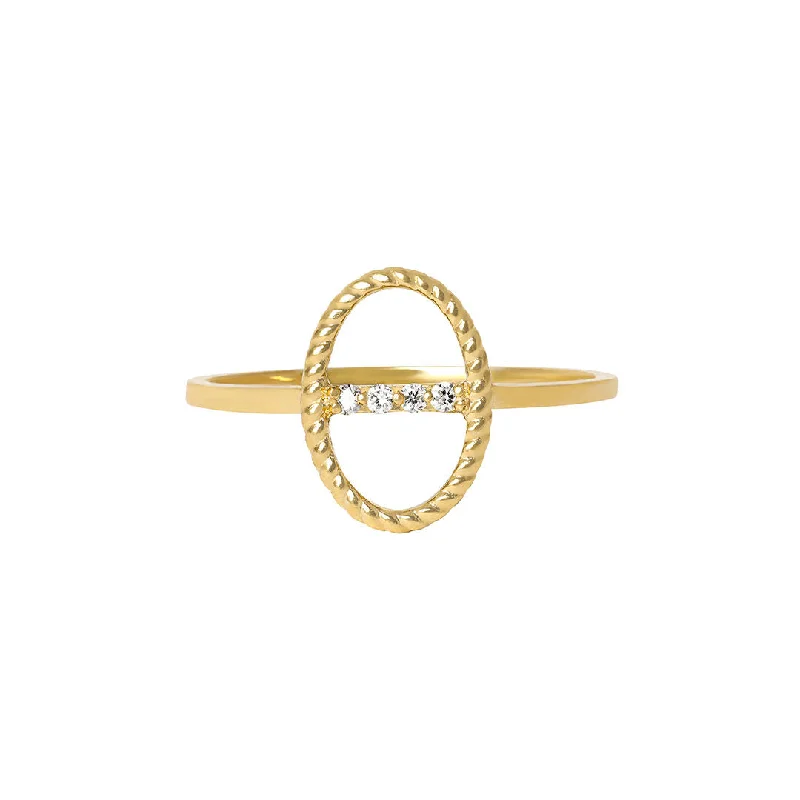 Solitaire Diamond Ring for Engagement-Celestial Bar 18K Gold Ring w. Diamonds