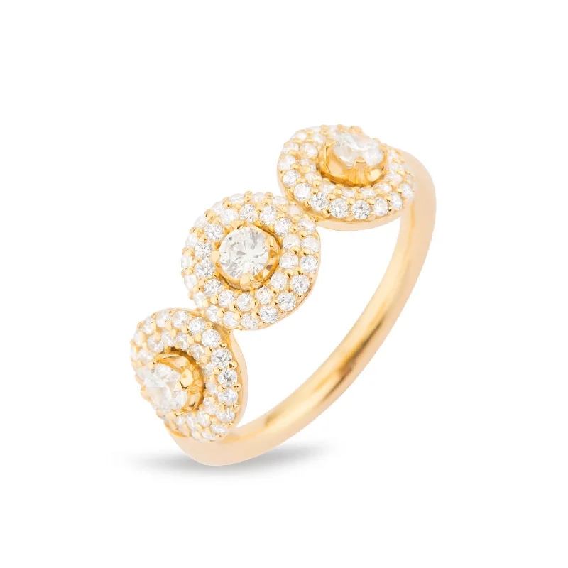 Wedding Ring with Colored Gemstones-Matiné 18K Gold Ring w. 102 Diamonds