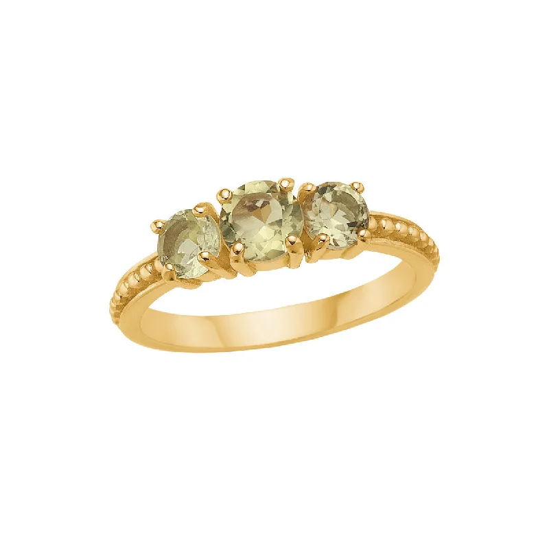 Elegant Sapphire Ring-18K Gold Plated Ring w. Quartz