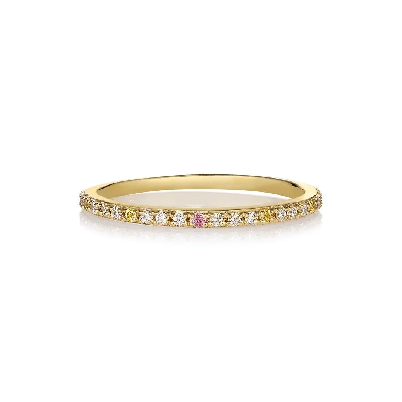 Rose Gold Promise Ring-Sarah Lil Mix 14K Gold Ring w. Sapphires & Diamonds