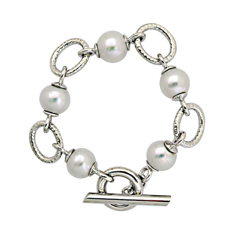 Cuff Bracelet with Diamonds-Repair - Toggle Bracelet- South Sea Pearl (219AS)