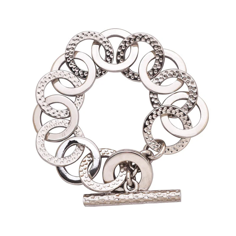 Statement Bracelet for Women-Toggle Bracelet- Sterling Silver