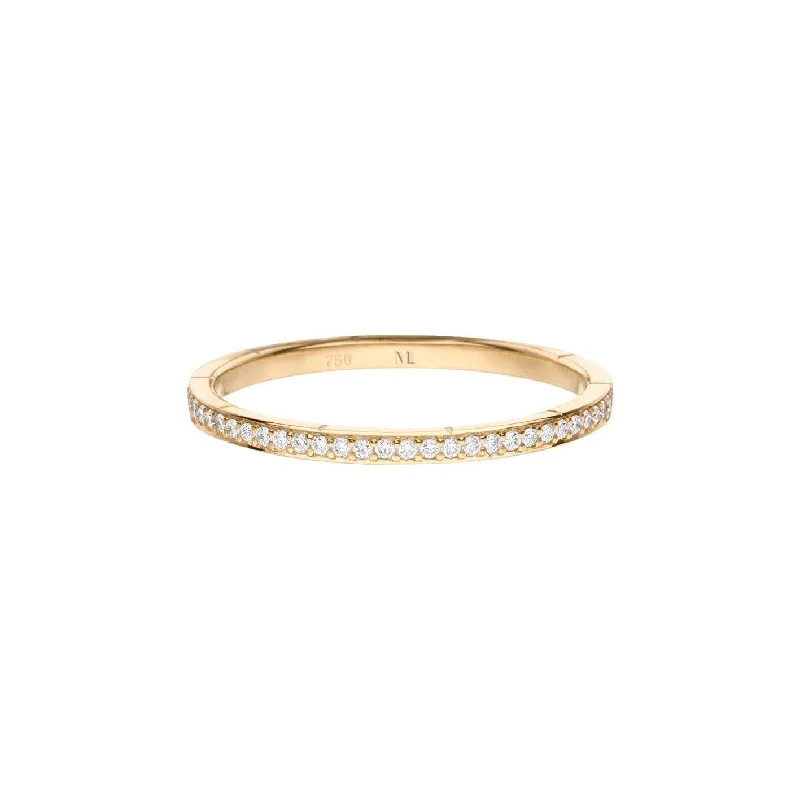 Rose Gold Band Ring-Wilderness Eternity 18K Gold Ring w. Lab-Grown Diamonds