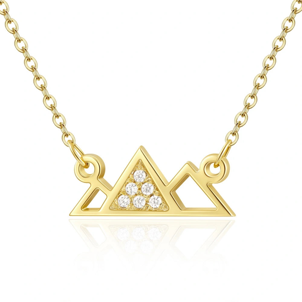 Elegant Gold Necklace-Three Peaks Necklace