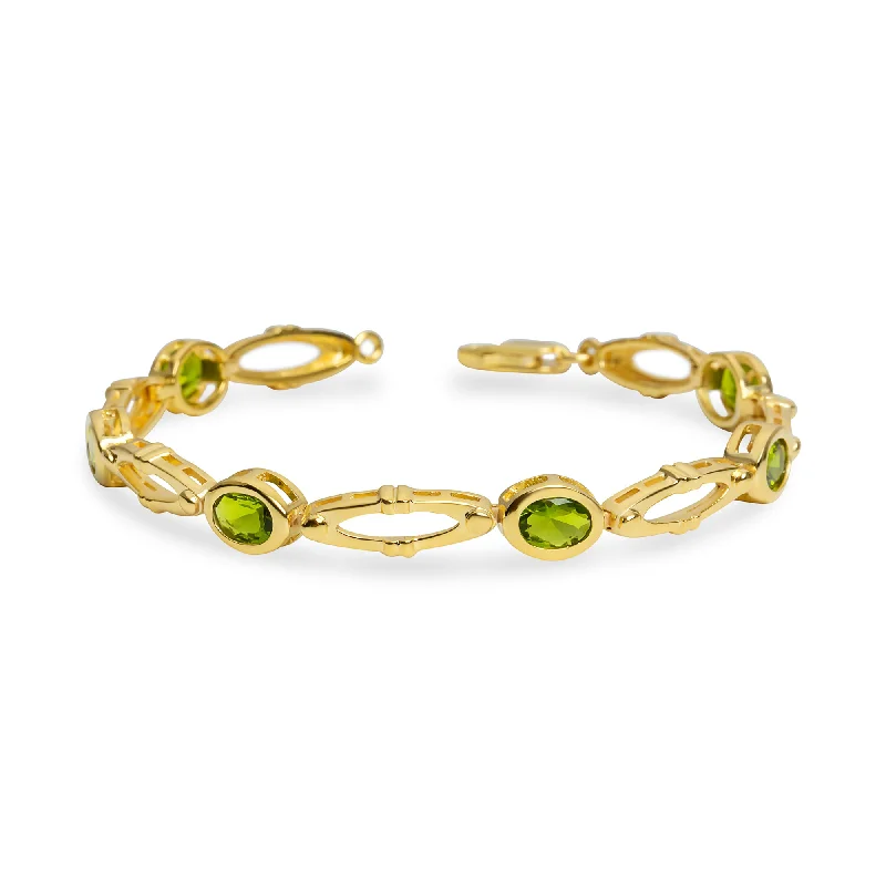 Friendship Bracelet for Teens-THE GREEN OVAL VEDRA LINK BRACELET