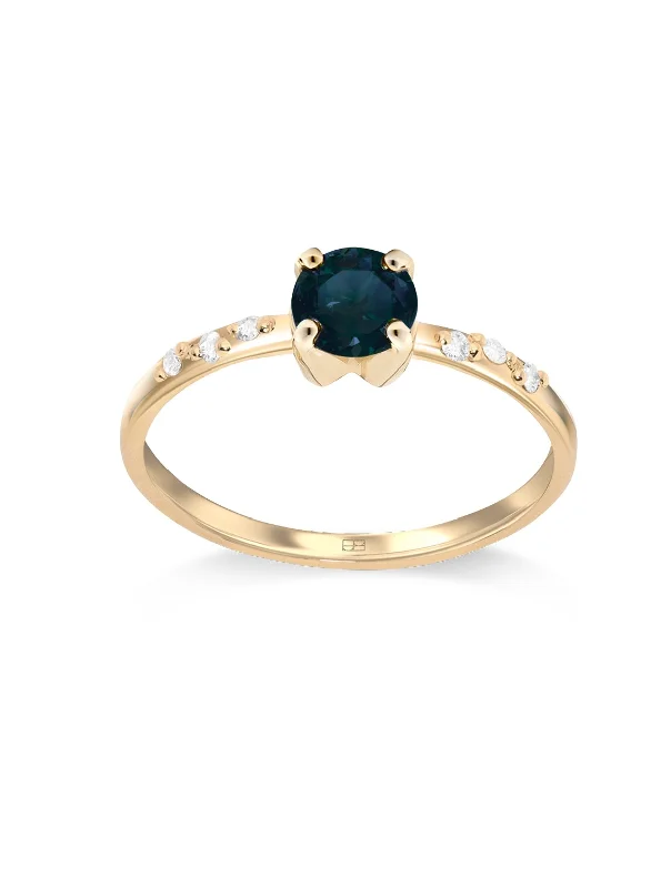 Heart Shaped Ring for Women-Your Way N°13 18K Gold Ring w. Sapphire & Diamonds