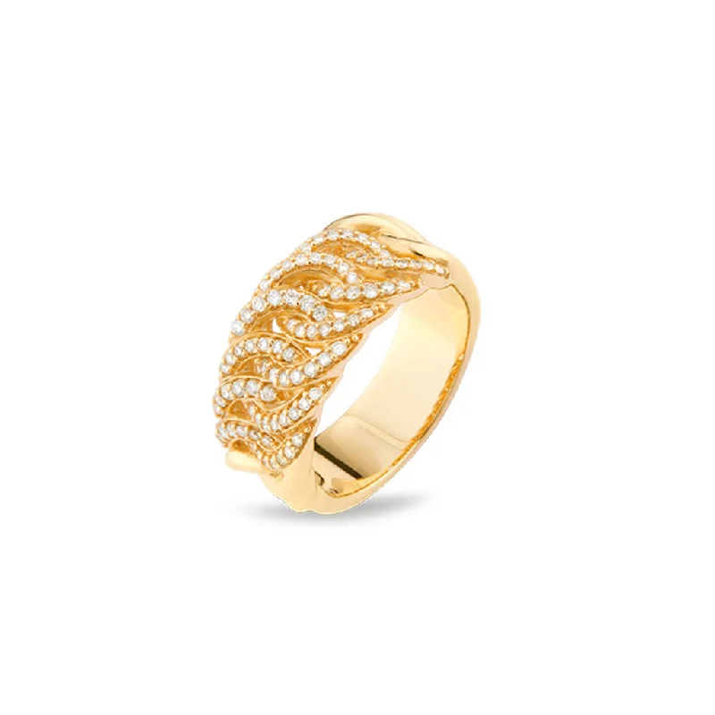 Gold Birthstone Ring-Sitana 18K Gold Ring w. 86 Diamonds