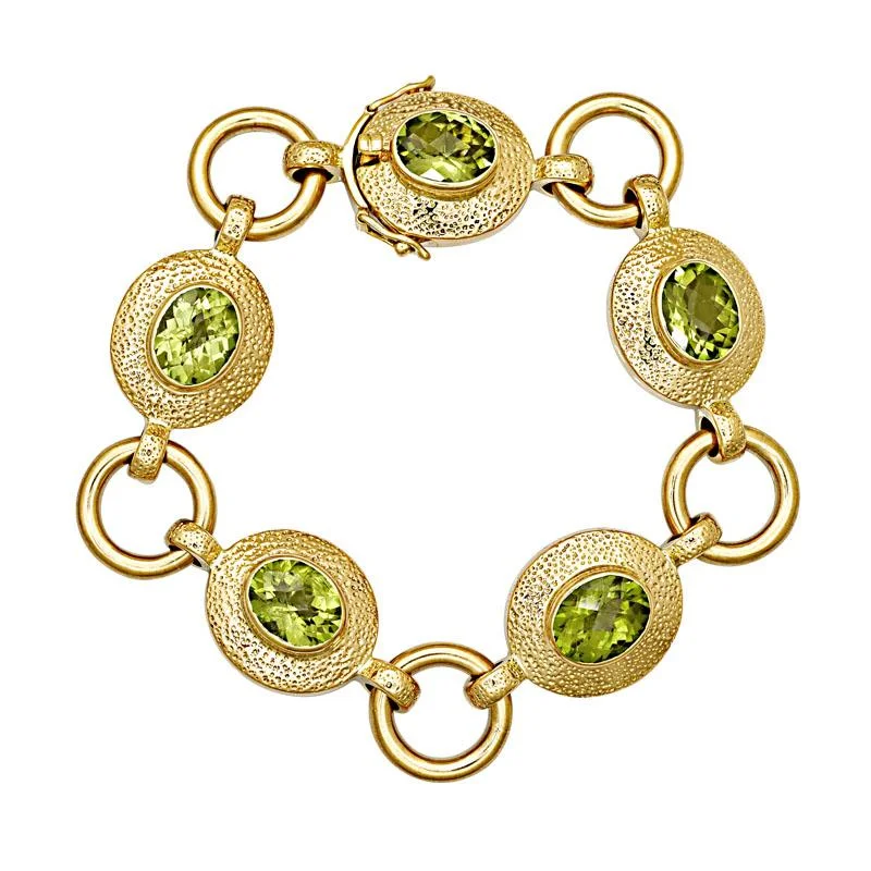 Silver and Gold Bracelet-Bracelet-Peridot  (1150D)