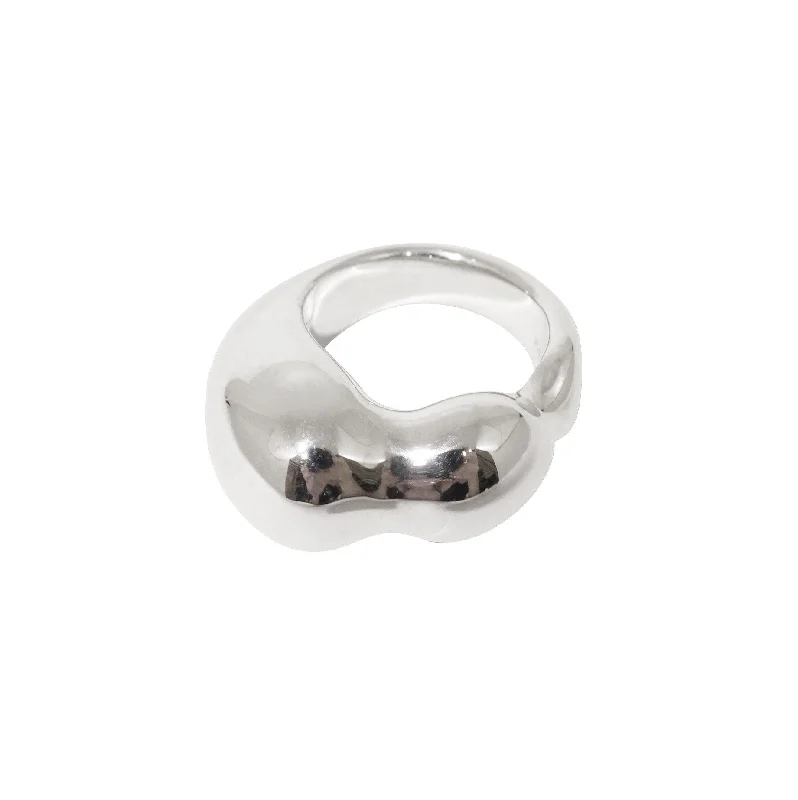 Silver Heart Ring-Moonlit Supernova Silver Ring