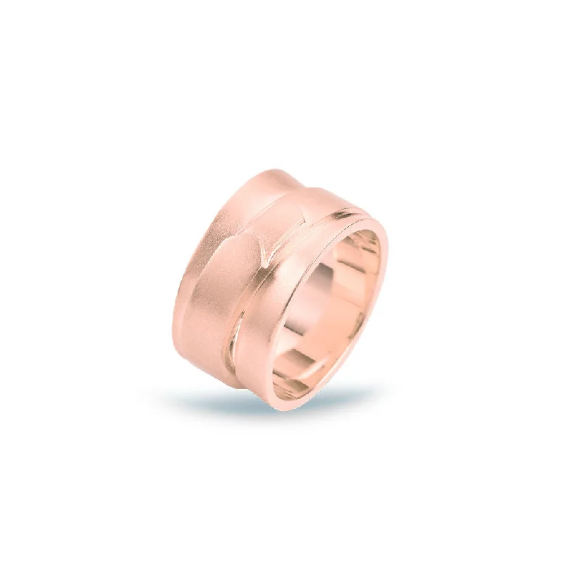 Unique Sterling Silver Ring-Jovian Small 18K Rosegold Ring