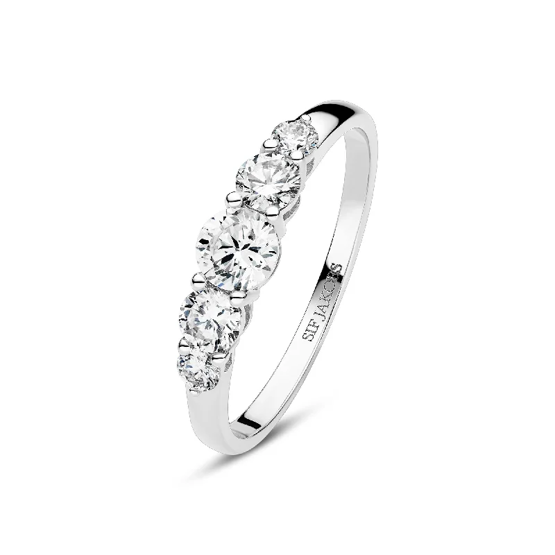 Personalized Ring with Initials-Tiara 14K Whitegold Ring w. Lab-Grown Diamonds