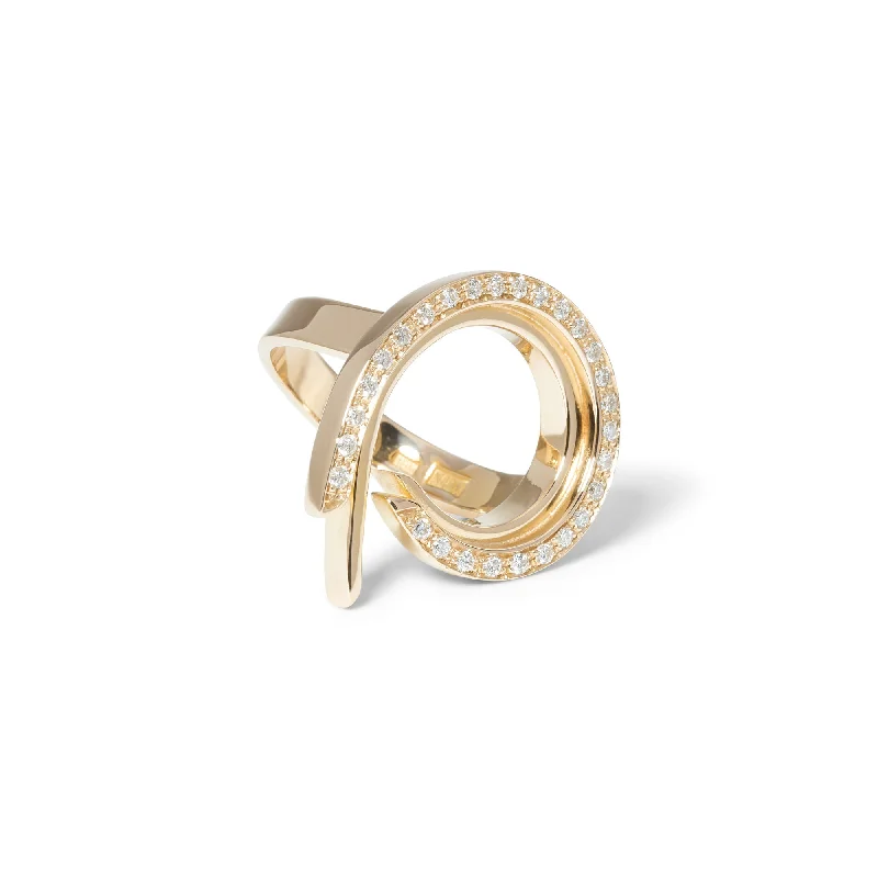 Handmade Gold Ring-Galaxy 18K Gold Ring w. Lab-Grown Diamonds