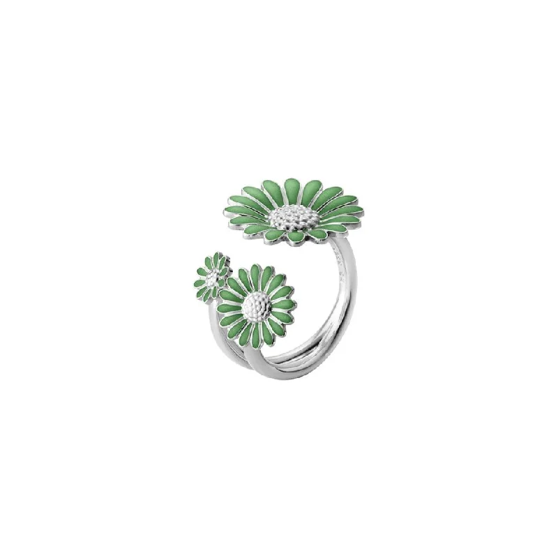 Diamond Cluster Ring-Daisy x Stine Goya Green Silver Ring