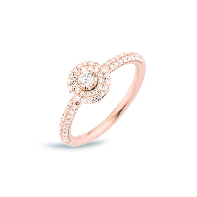 Oval Engagement Ring-Matiné 18K Rosegold Ring w. 68 Diamonds