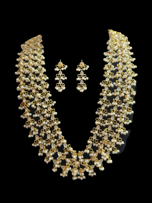 Simple Gold Necklace-DLN100 Freya three layered kundan necklace with earrings ( READY TO SHIP )