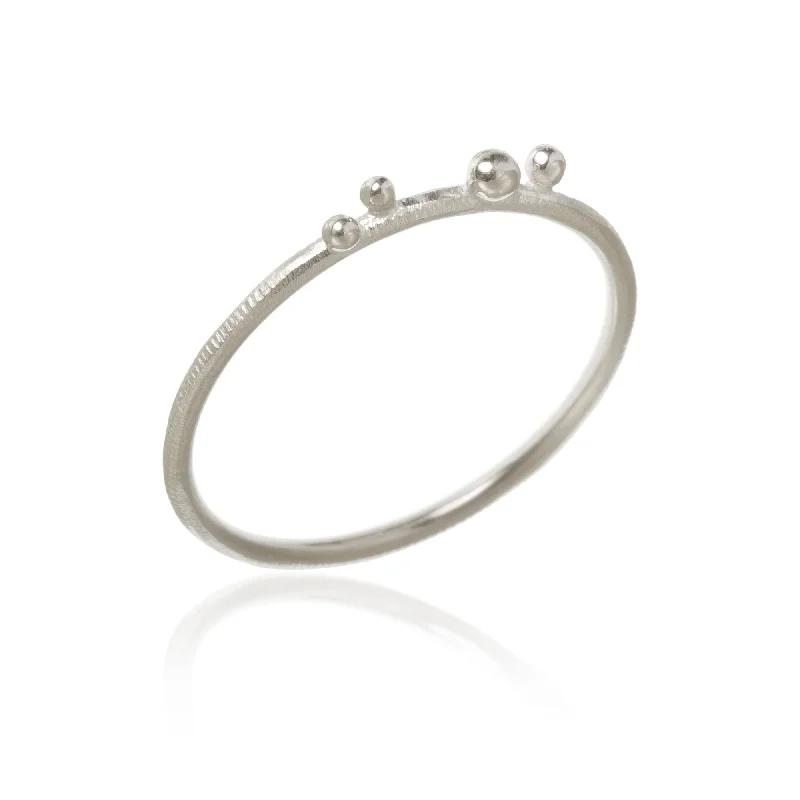 Gold Cocktail Ring-Delphis dots Silver Ring