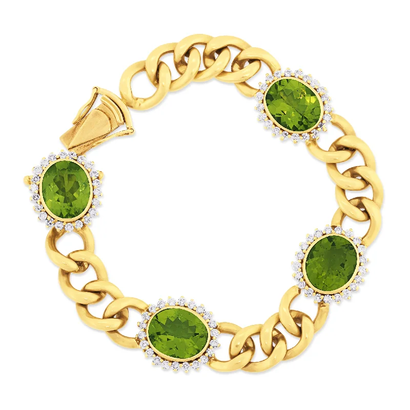 Custom Diamond Bracelet for Women-Bracelet-Peridot and Diamond