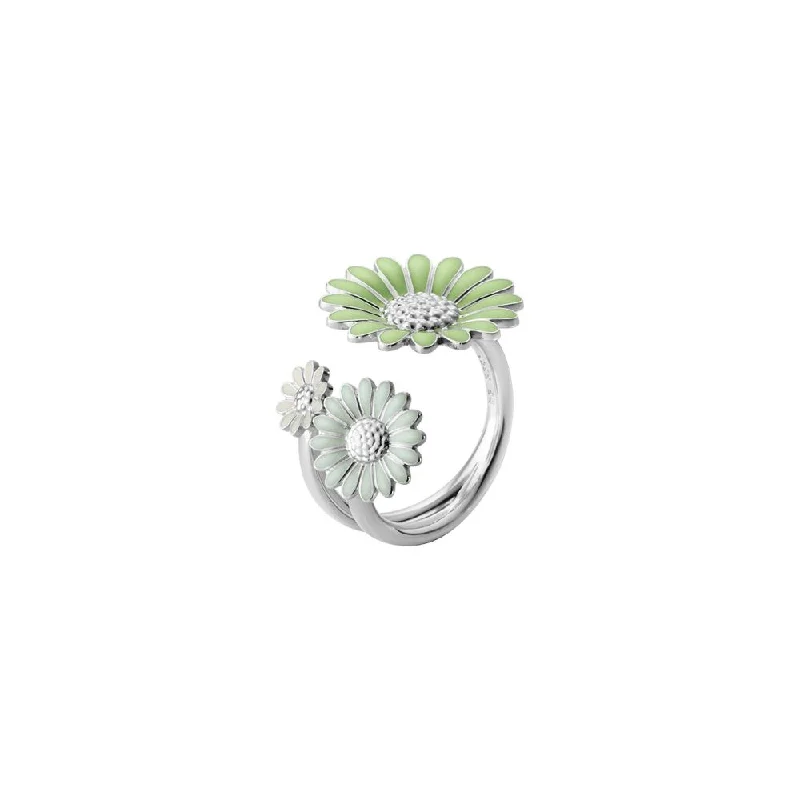 Custom Engagement Ring for Her-Daisy x Stine Goya White & Green Silver Ring