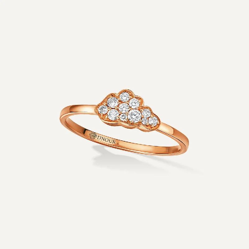 Men’s Customizable Ring-Allusia Love Mini 18K Rosegold Ring w. Diamonds