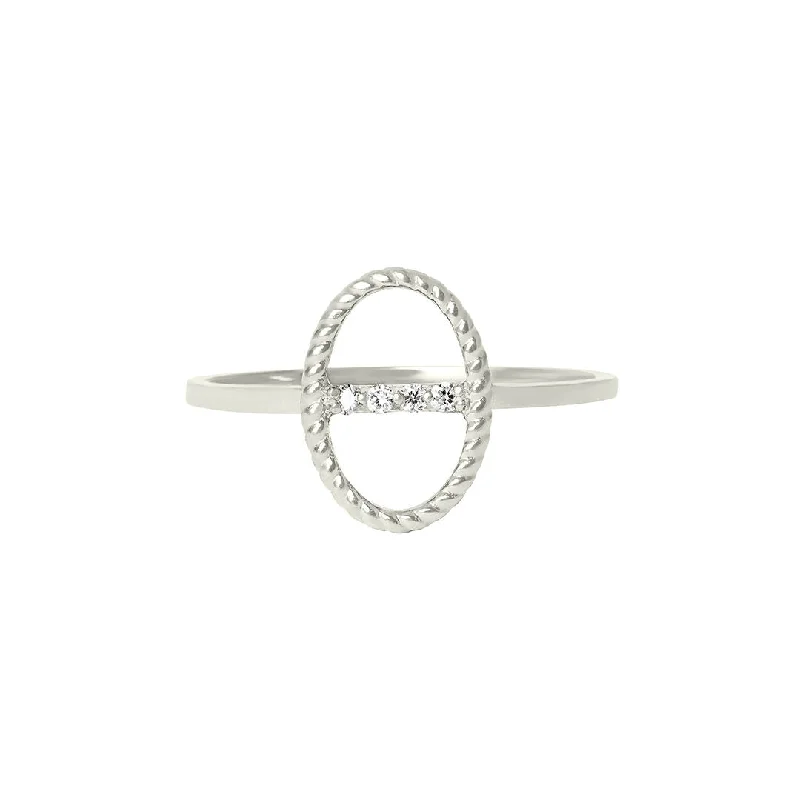 Custom Birthstone Ring for Mom-Celestial Bar 18K White Gold Ring w. Diamonds