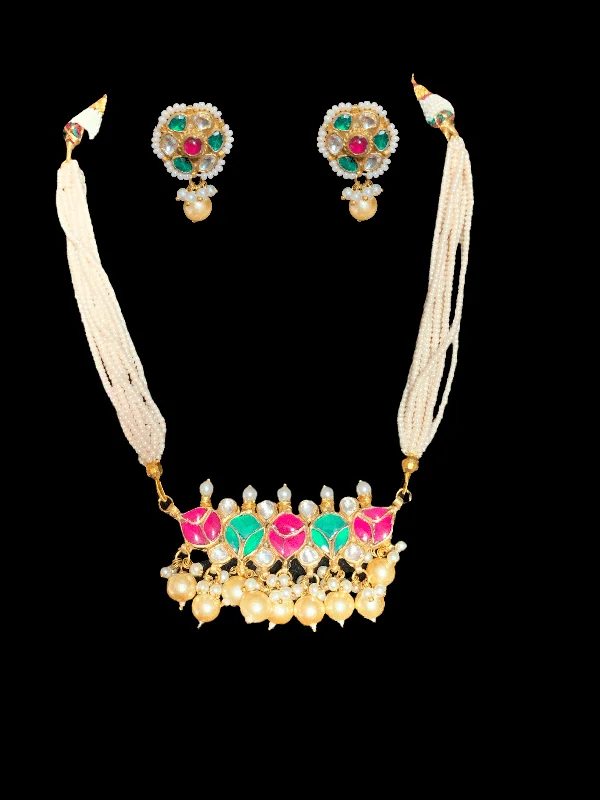 Women’s Gold Necklace-NS88 Kundan tirmani inspired necklace ( READY TO SHIP)