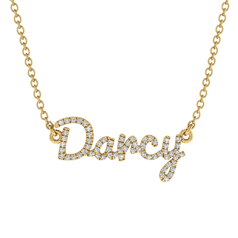 Simple Diamond Necklace-Diamond Gold Name Necklace - Darcy