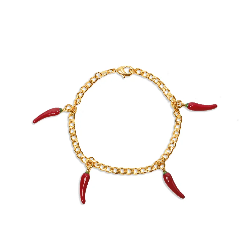 Gold Link Bangle-THE LUCKY HORN BRACELET