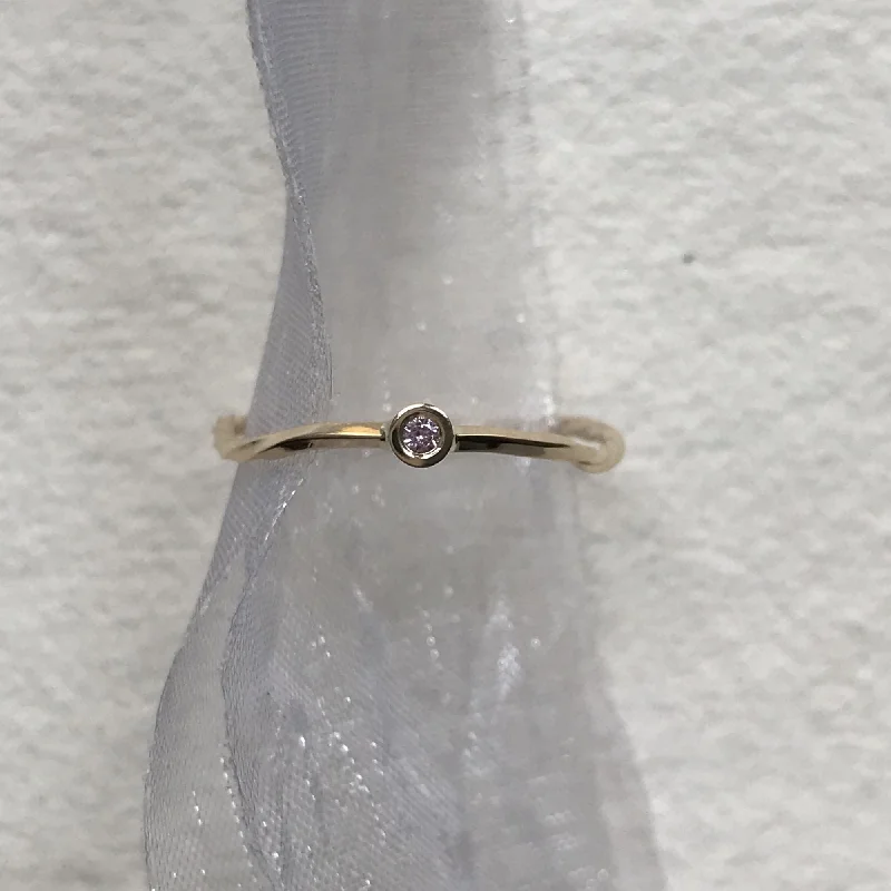 Large Cocktail Ring-SHOOTING STAR 14K Gold Ring w. Pink Sapphire