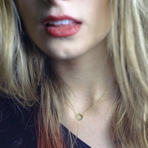 Black Onyx Necklace-Mia Necklace in 14K Gold Vermeil