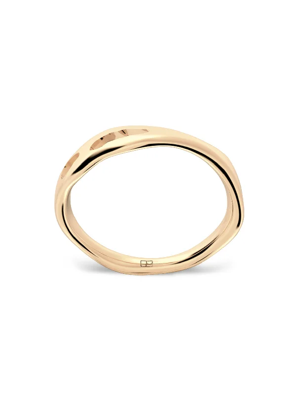 Silver Band Ring-Liquid N°4 18K Gold Ring