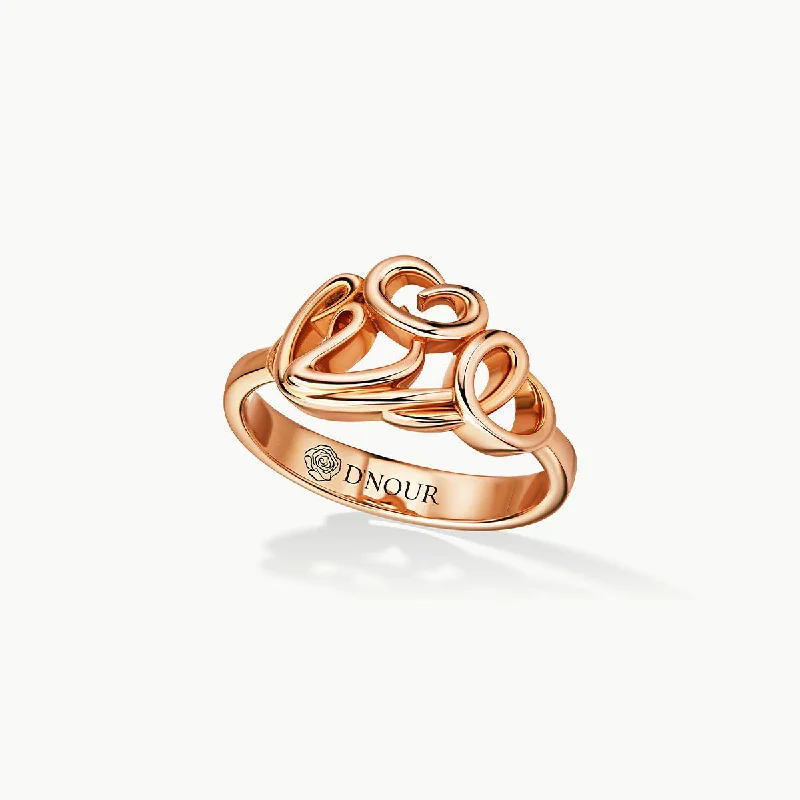 Simple Diamond Band-Allusia Love Detailed 18K Rosegold Ring