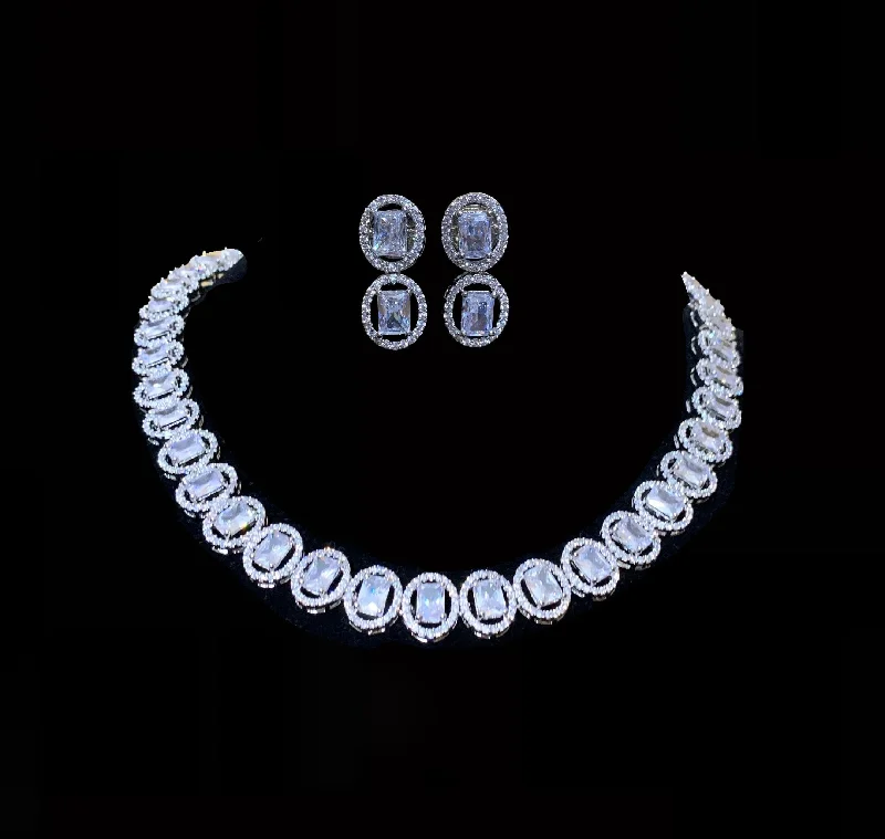 Sparkling Diamond Necklace-NS149 Anamika  cz necklace ( READY TO SHIP )